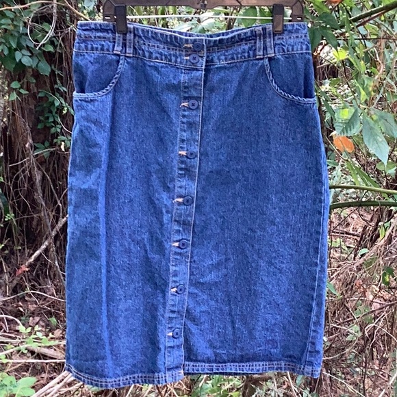 🦋NWOT Kim Rogers Just So Fun Size 12 Denim Skirt Wardrobe Must Have 🦋 - Picture 6 of 9